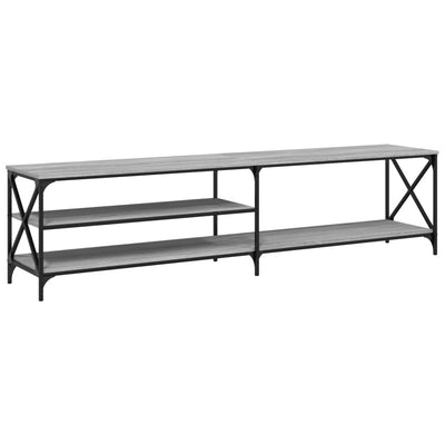 TV-Schrank Grau Sonoma 200x40x50 cm Holzwerkstoff und Metall