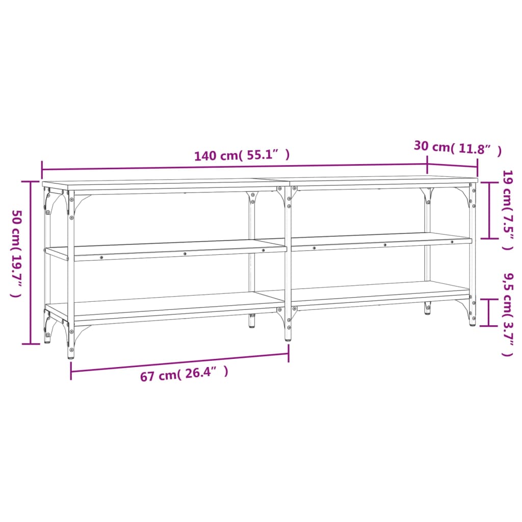 TV-Schrank Schwarz 140x30x50 cm Holzwerkstoff