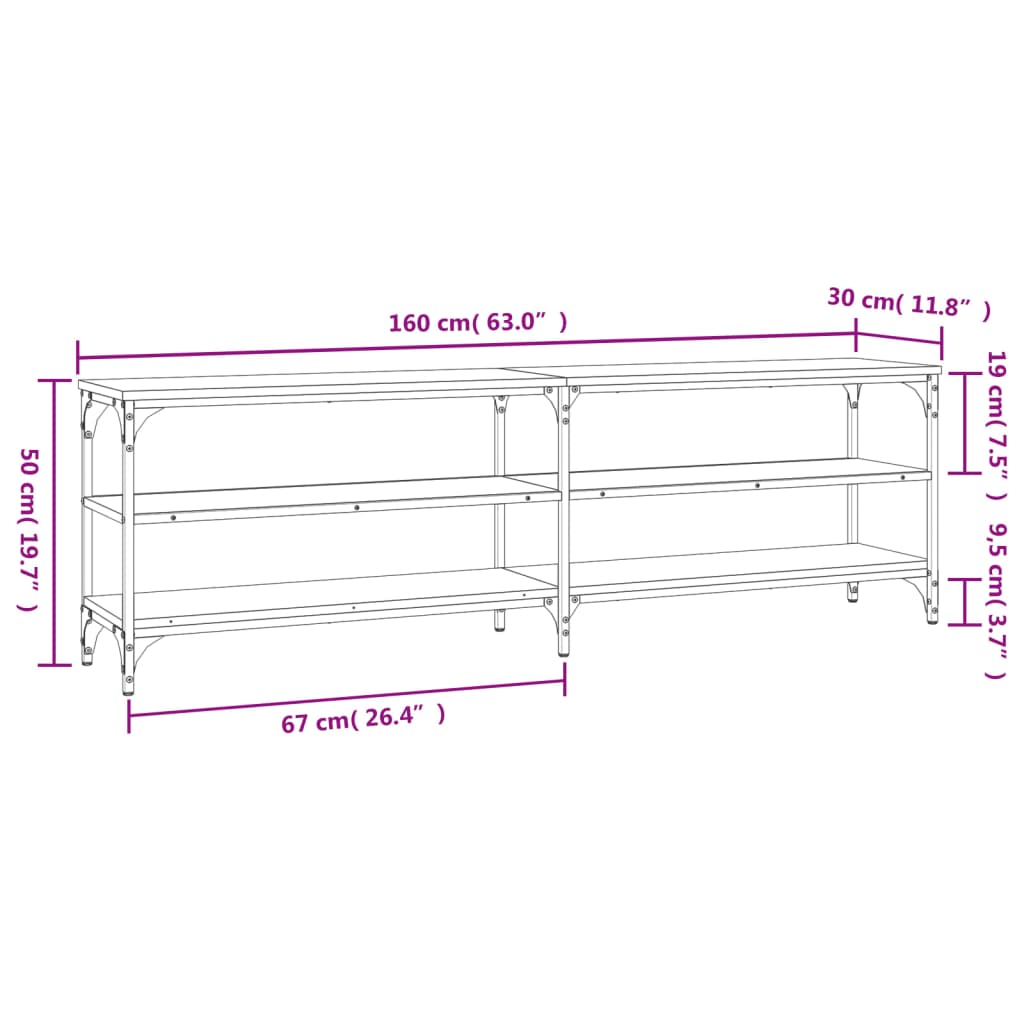 TV-Schrank Schwarz 160x30x50 cm Holzwerkstoff