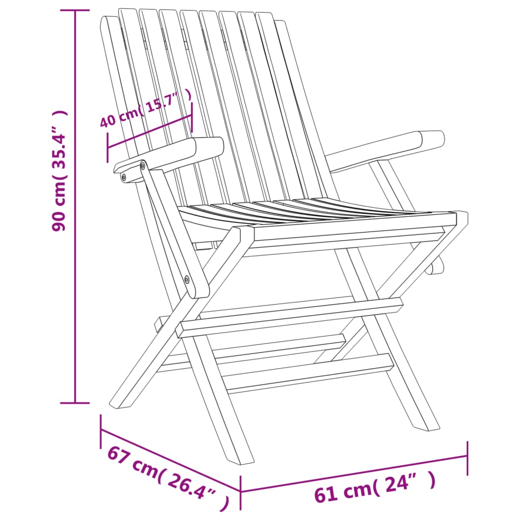 Gartenstühle 6 Stk. Klappbar 61x67x90 cm Massivholz Teak