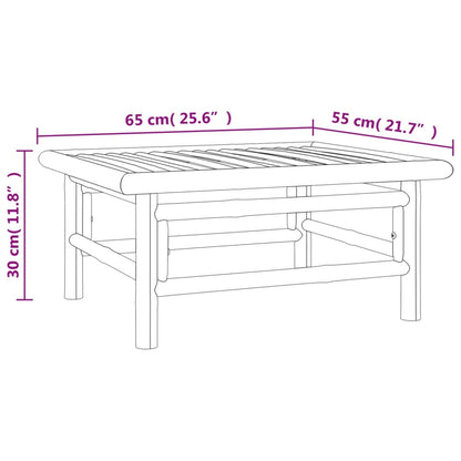 5-tlg. Garten-Lounge-Set mit Hellgrauen Kissen Bambus