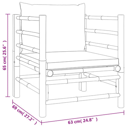 8-tlg. Garten-Lounge-Set mit Grünen Kissen Bambus