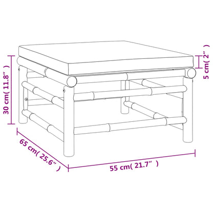 8-tlg. Garten-Lounge-Set mit Grünen Kissen Bambus