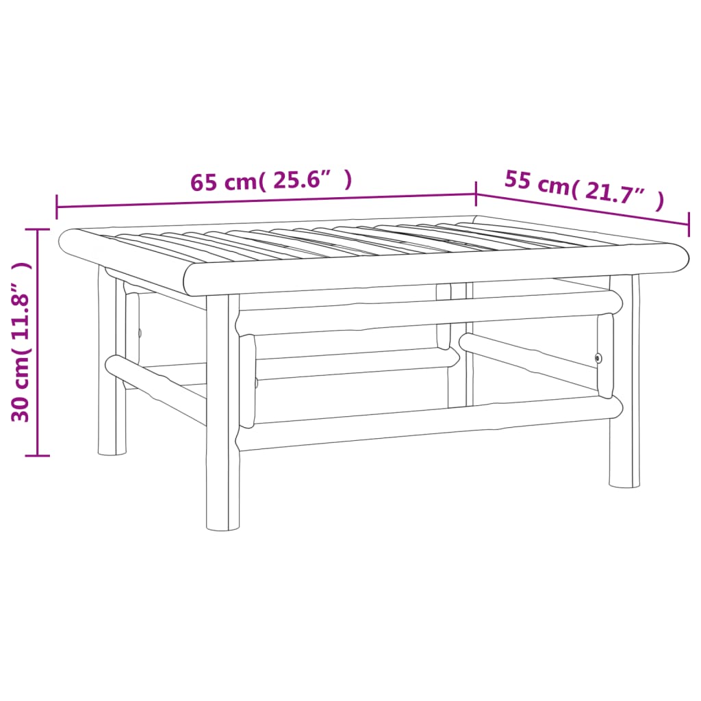 9-tlg. Garten-Lounge-Set mit Grünen Kissen Bambus