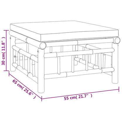 5-tlg. Garten-Lounge-Set mit Dunkelgrauen Kissen Bambus