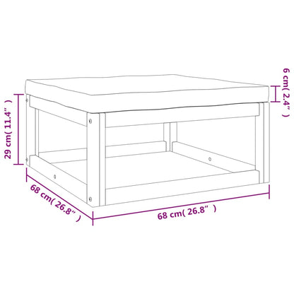 6-tlg. Garten-Lounge-Set mit Taupe Kissen Massivholz