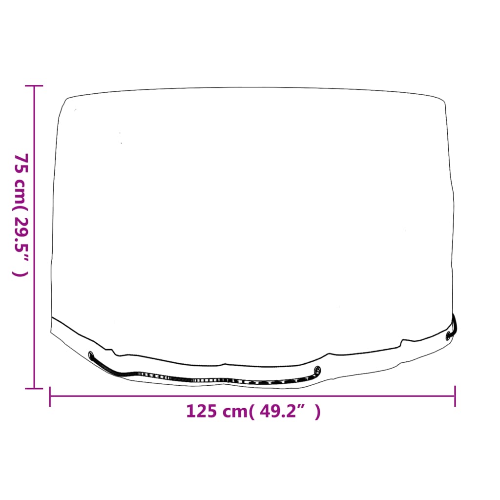 Gartenmöbel-Abdeckungen 2 Stk. 6 Ösen Ø125x75 cm Rund