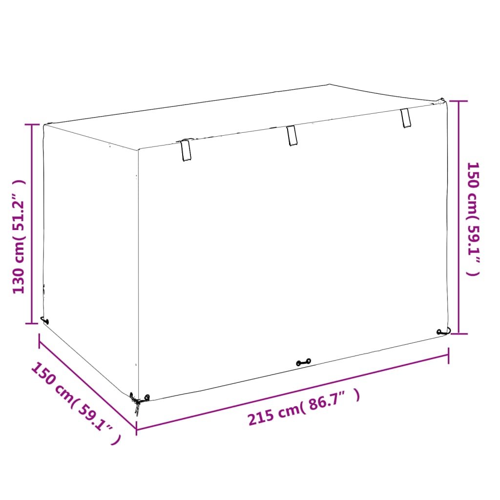 Abdeckungen für Schaukelbank 2 Stk. 12 Ösen 215x150x130/150 cm