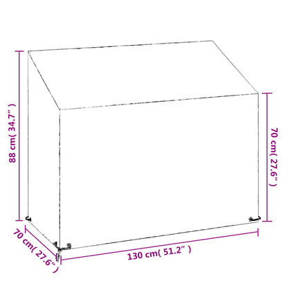 Abdeckungen für Gartenbank 2 Stk. 8 Ösen 130x70x70/88 cm