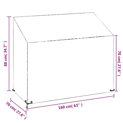 Abdeckungen für Gartenbank 2 Stk. 8 Ösen 160x70x70/88 cm