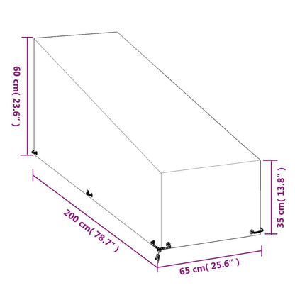 Abdeckungen für Sonnenliegen 2 Stk. 12 Ösen 200x65x35/60 cm