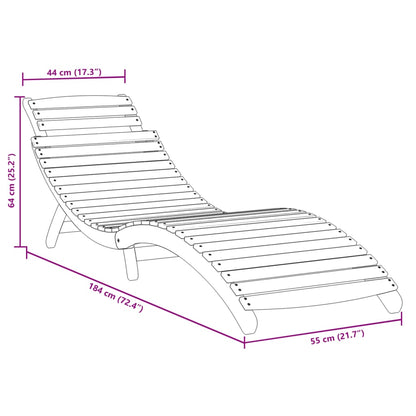 Sonnenliegen 2 Stk. Grau 184x55x64 cm Massivholz Akazie