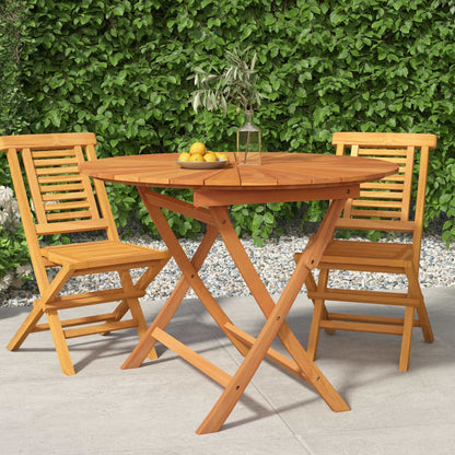 Gartentisch Klappbar Ø 85x75 cm Massivholz Teak