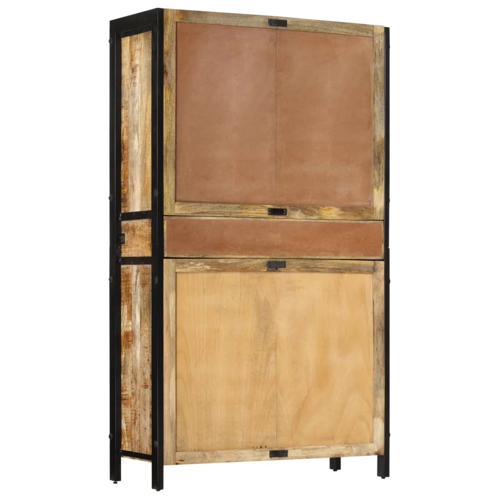 vidaXL Highboard 100x40x175 cm Massives Raues Mangoholz