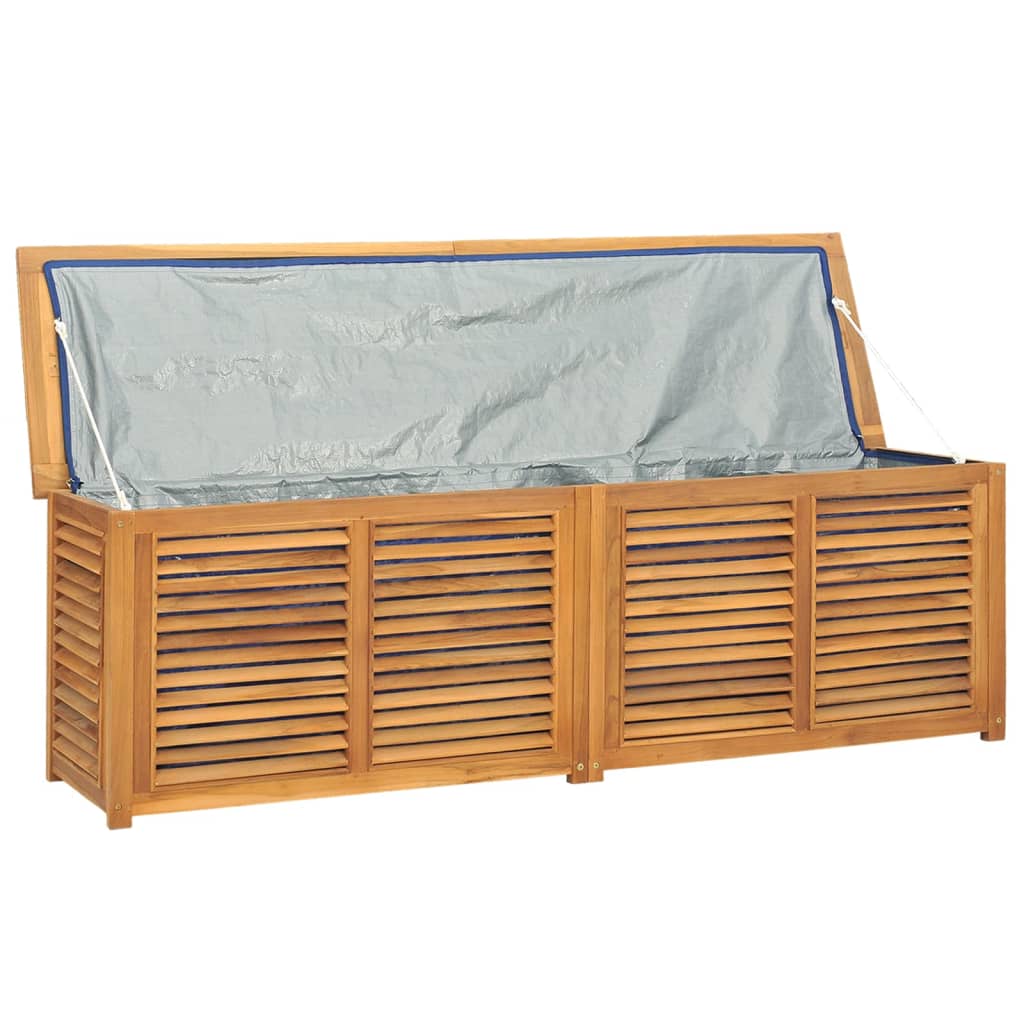 Gartenbox mit Beutel 175x50x53 cm Massivholz Teak