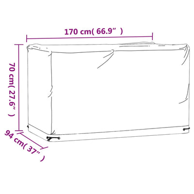 Gartenmöbel-Abdeckung 8 Ösen 170x94x70 cm Rechteckig