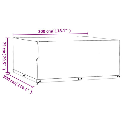 Gartenmöbel-Abdeckung 16 Ösen 300x300x75 cm Quadratisch