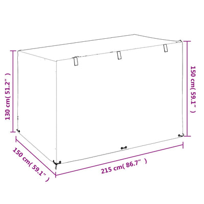 Abdeckung für Schaukelbank 12Ösen 215x150x130/150cm Polyethylen