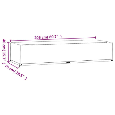 Abdeckung für Sonnenliege 12 Ösen 205x75x40 cm Polyethylen