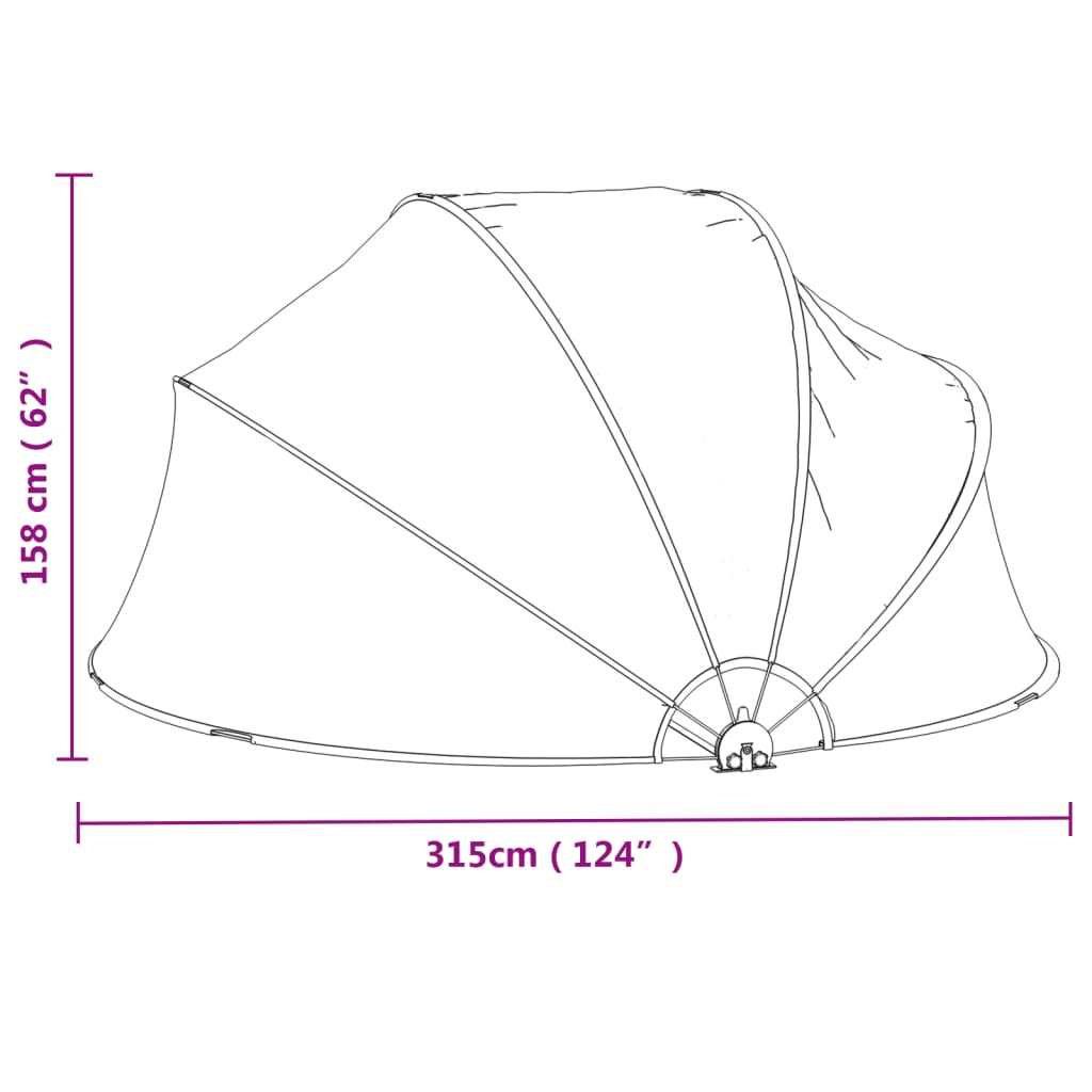 Pool-Kuppel Rund 315x158 cm PVC