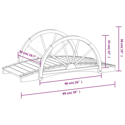 Gartenbrücke mit Rad-Design 99x50x38 cm Massivholz Tanne