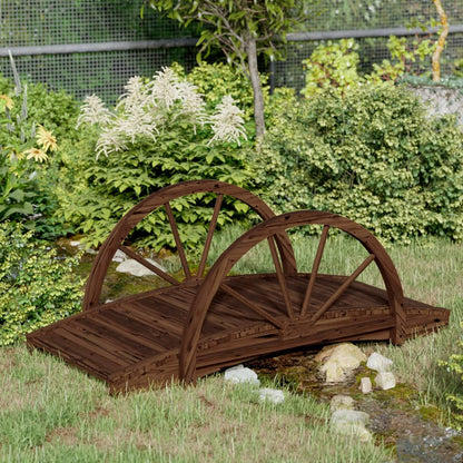 Gartenbrücke mit Rad-Design 99x50x38 cm Massivholz Tanne