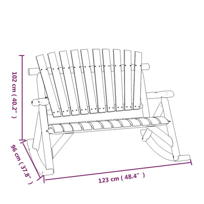 Garten-Schaukelbank 2-Sitzer 123x96x102 cm Massivholz Fichte