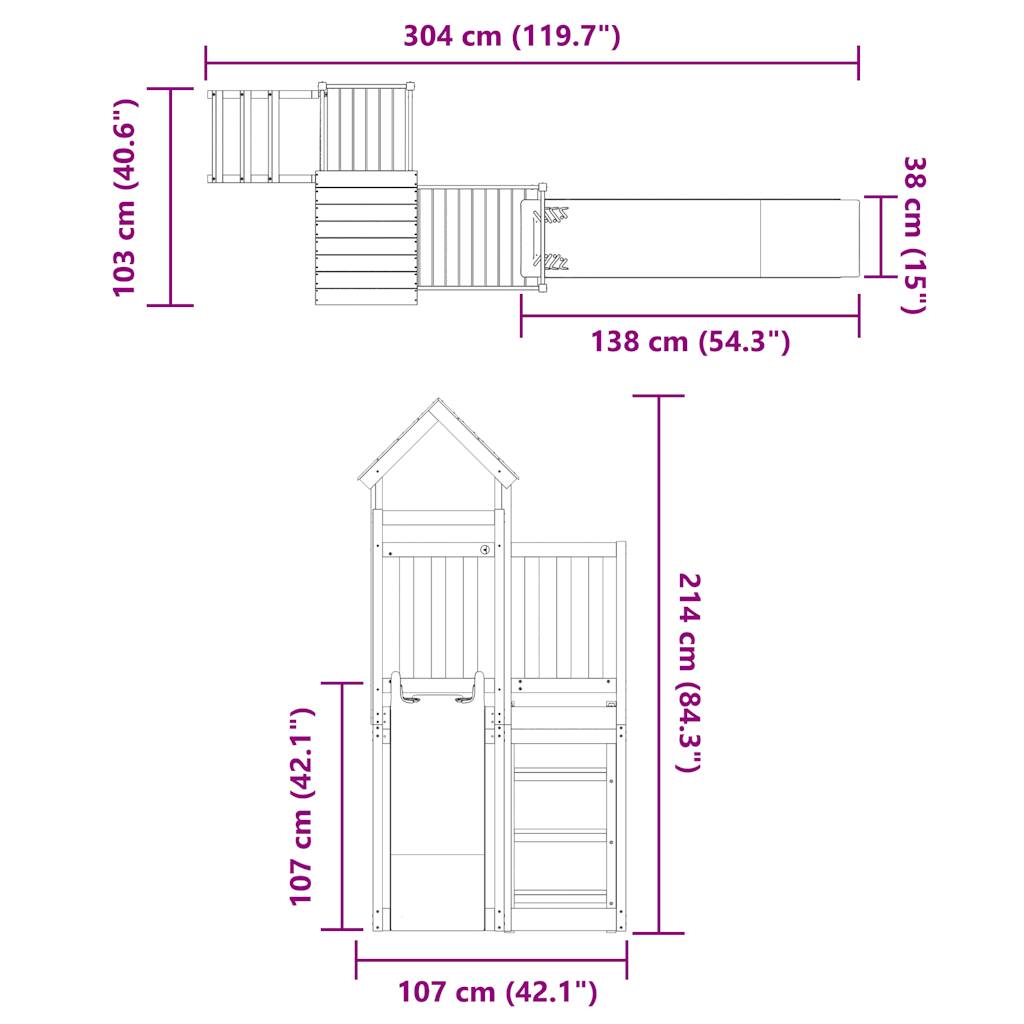 Spielturm Imprägniertes Kiefernholz