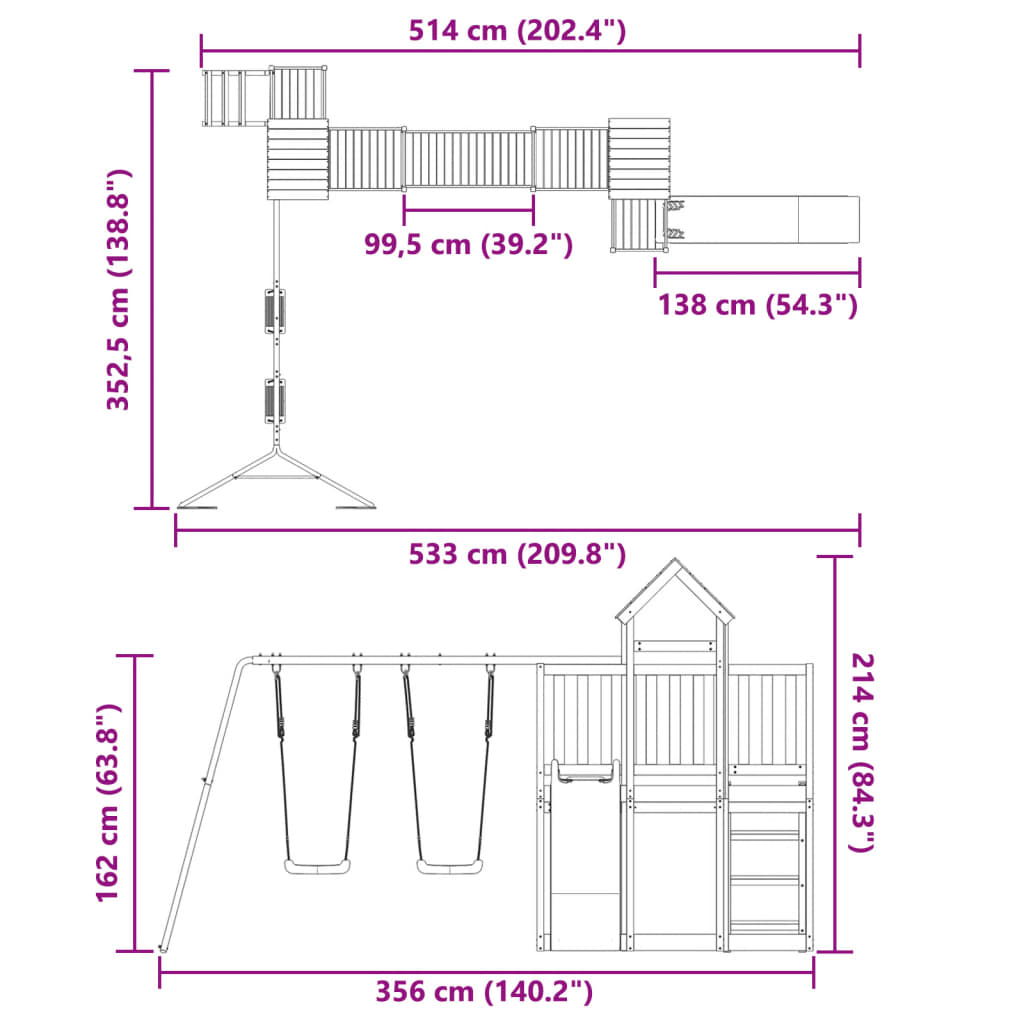 Spielturm Massivholz Douglasie