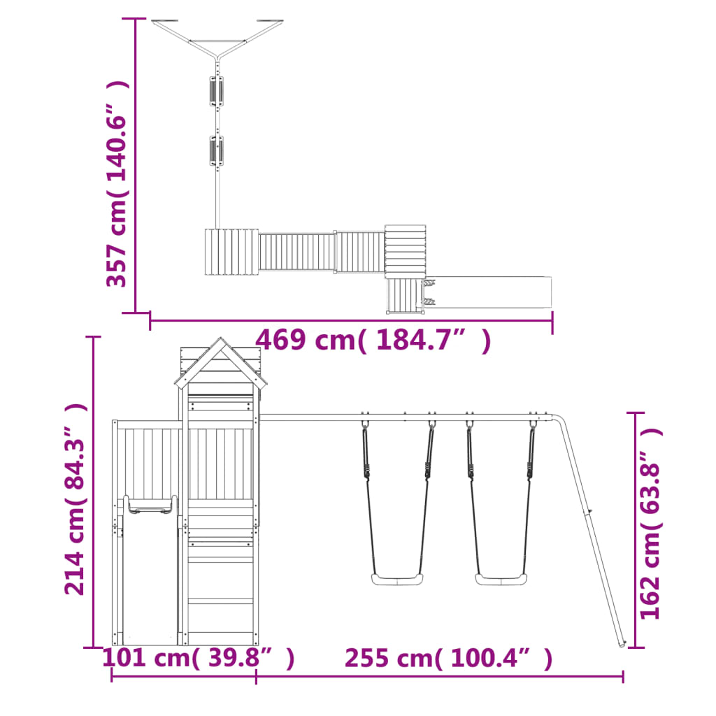 Spielturm Massivholz Douglasie