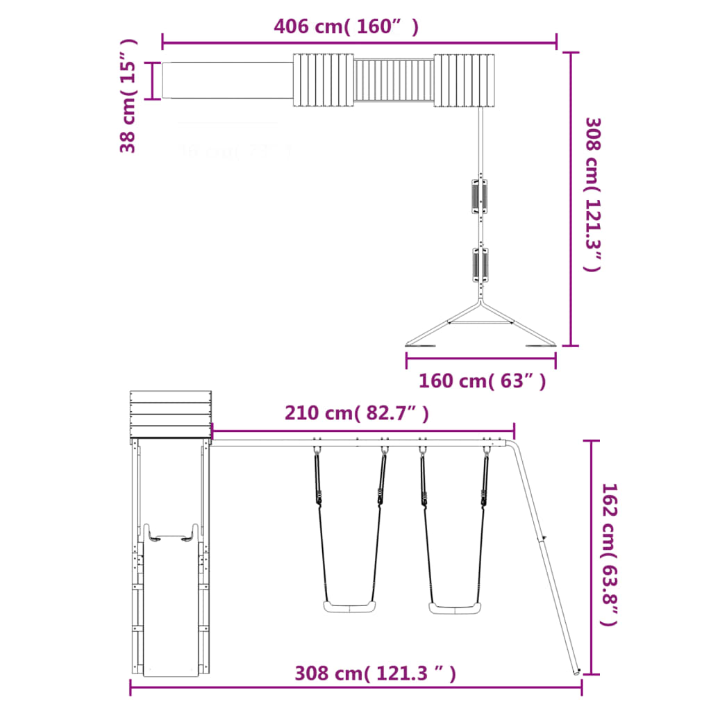 Spielturm Imprägniertes Kiefernholz