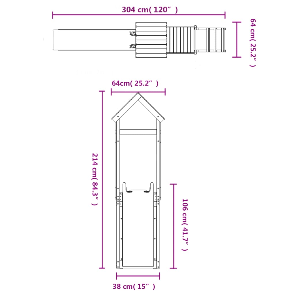 Spielturm Massivholz Douglasie