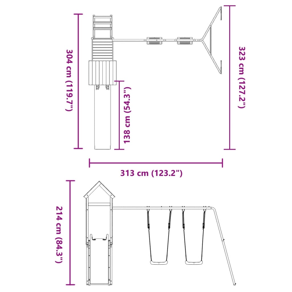 Spielturm Imprägniertes Kiefernholz