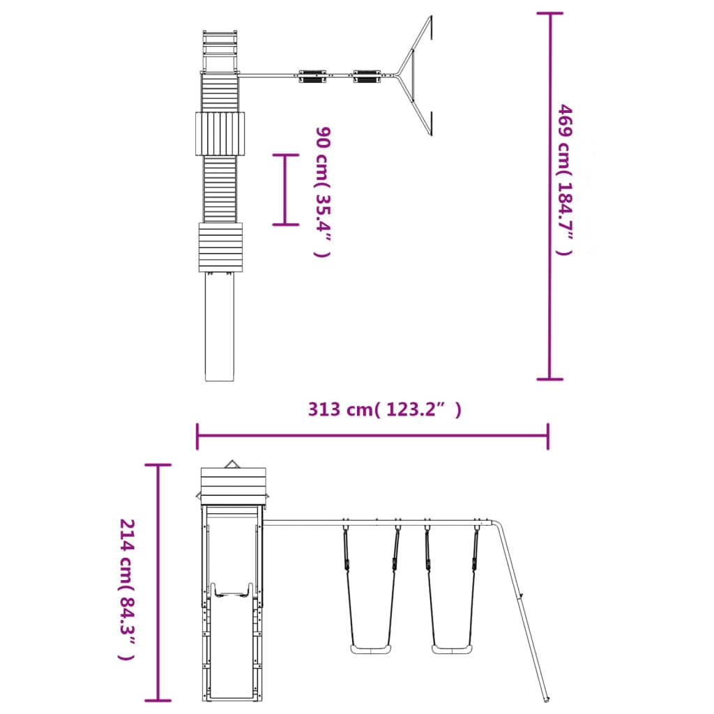 Spielturm Imprägniertes Kiefernholz