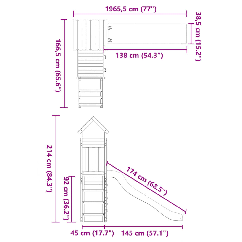 Spielturm Massivholz Douglasie