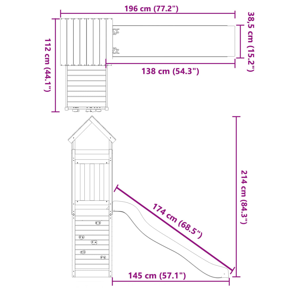 Spielturm Massivholz Douglasie