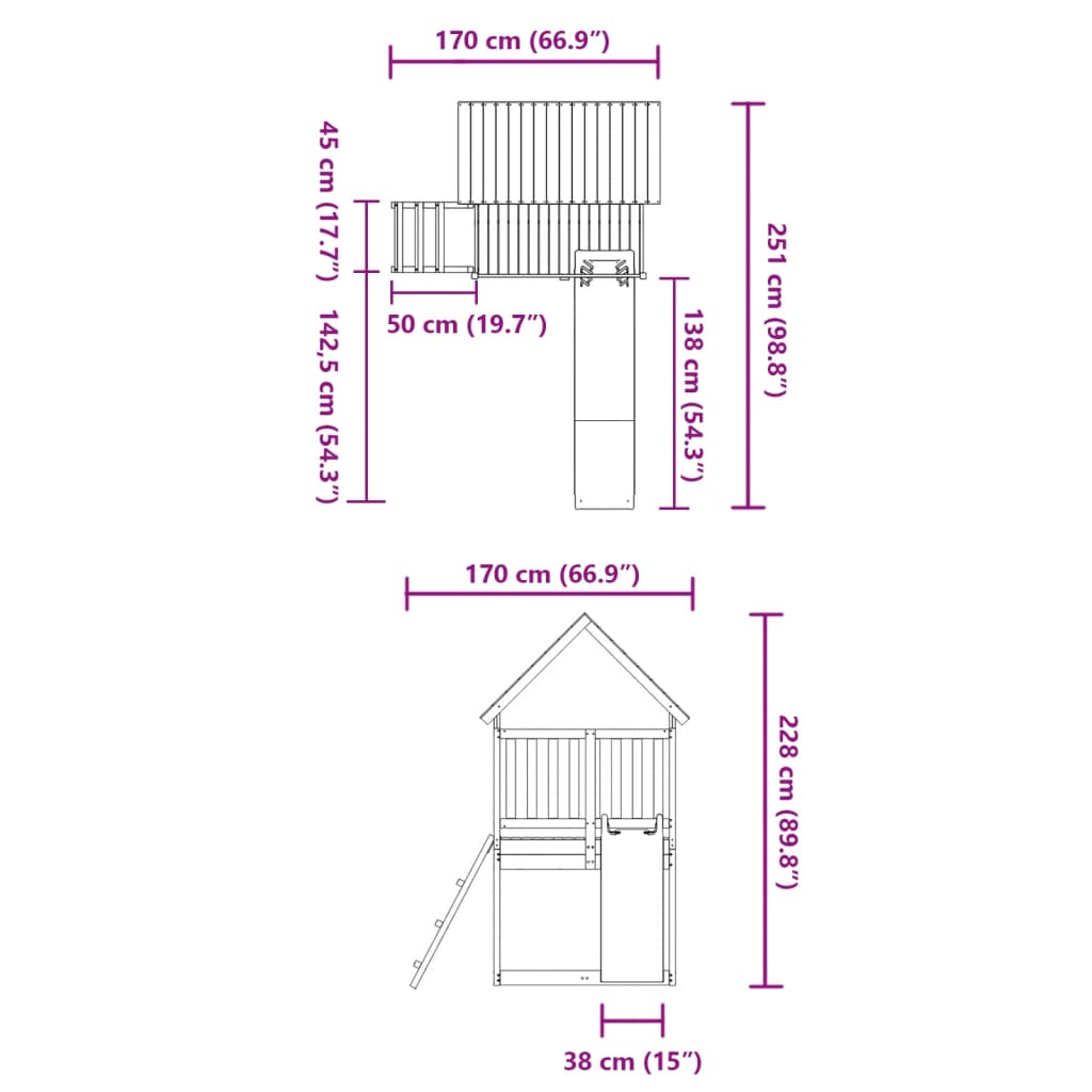 Spielturm Massivholz Douglasie