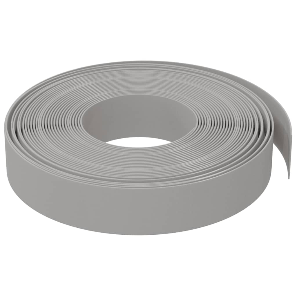 Rasenkanten 2 Stk. Grau 10 m 10 cm Polyethylen