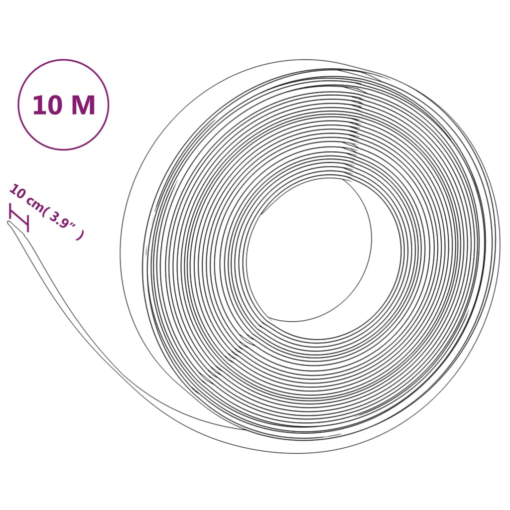 Rasenkanten 5 Stk. Grau 10 m 10 cm Polyethylen