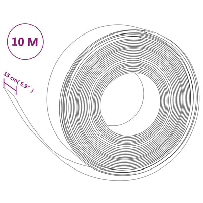 Rasenkanten 4 Stk. Grau 10 m 15 cm Polyethylen