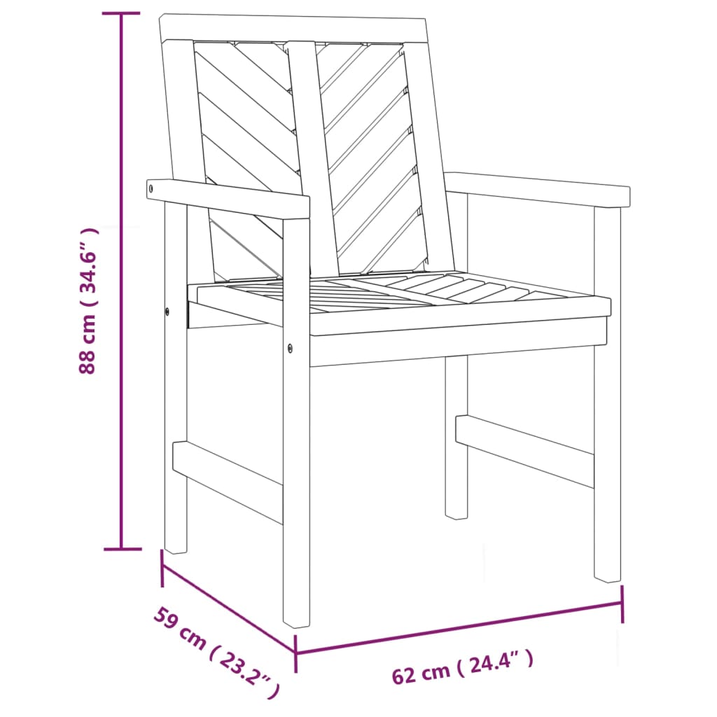 Garten-Essstühle 4 Stk. Massivholz Akazie