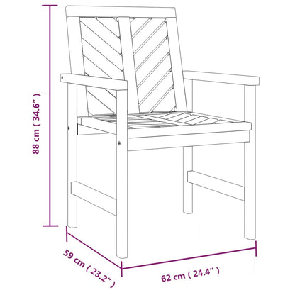 Garten-Essstühle 4 Stk. Massivholz Akazie