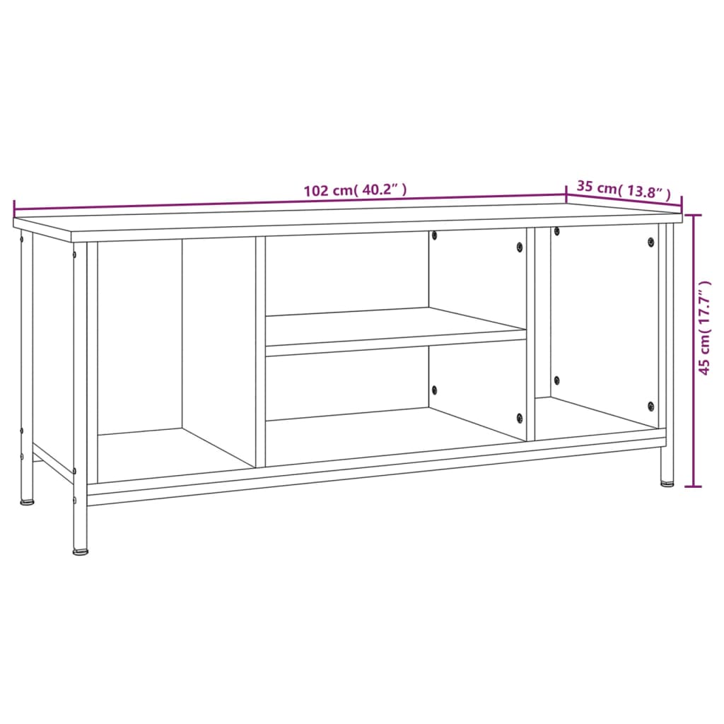 TV-Schrank Grau Sonoma 102x35x45 cm Holzwerkstoff