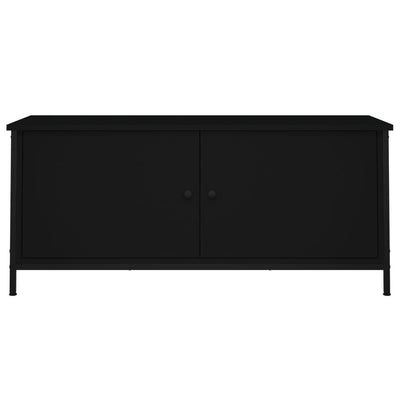 TV-Schrank mit Türen Schwarz 102x35x45 cm Holzwerkstoff