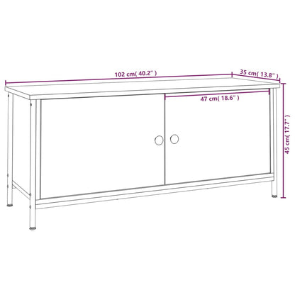 TV-Schrank mit Türen Schwarz 102x35x45 cm Holzwerkstoff