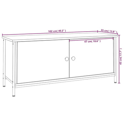 TV-Schrank mit Türen Schwarz 102x35x45 cm Holzwerkstoff