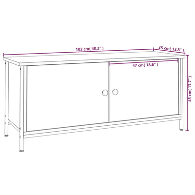 TV-Schrank mit Türen Sonoma-Eiche 102x35x45 cm Holzwerkstoff