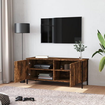 TV-Schrank mit Türen Räuchereiche 102x35x45 cm Holzwerkstoff