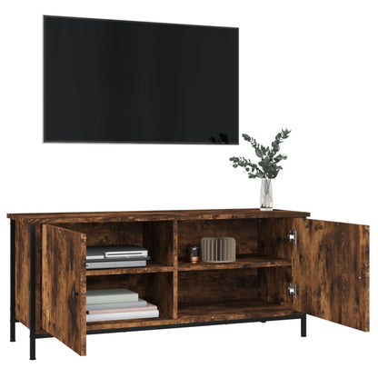 TV-Schrank mit Türen Räuchereiche 102x35x45 cm Holzwerkstoff