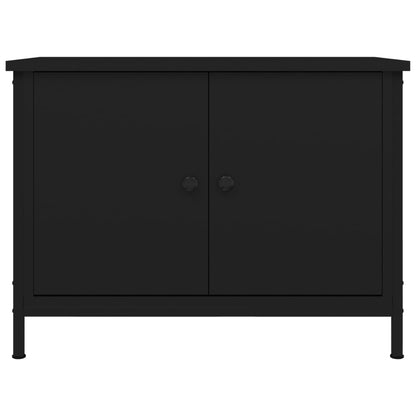 TV-Schrank mit Türen Schwarz 60x35x45 cm Holzwerkstoff